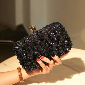 Bossy's Boutique Black Sequin Clutch